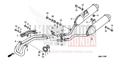 EXHAUST MUFFLER NX650V de 1997